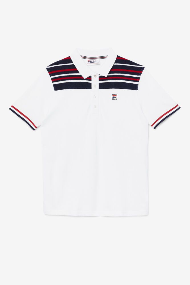 Fila Miesten Polo Morganite Valkoinen - QWKZ-86025